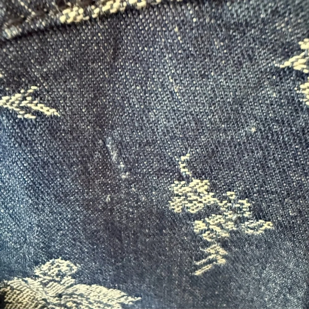 National Wildlife Women's Blue Floral Jean Jacket Size XL Boho Vintage Style